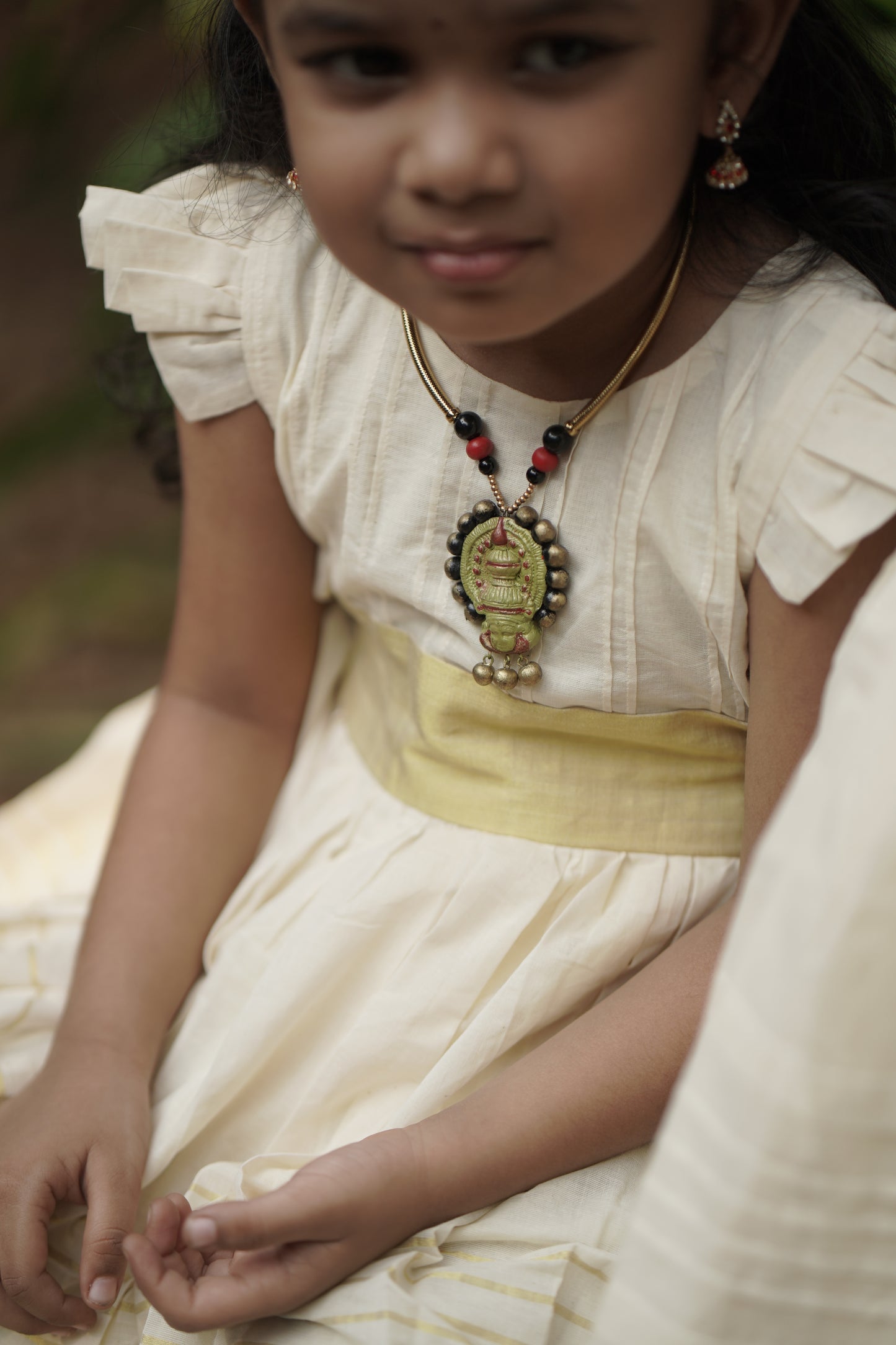Handloom Frock Kids With Broad Kasavu
