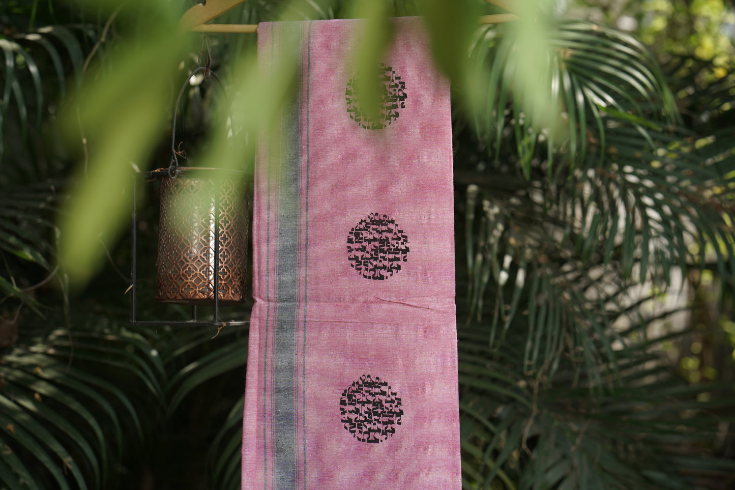 Coloured Dhoti With Horizontal Print