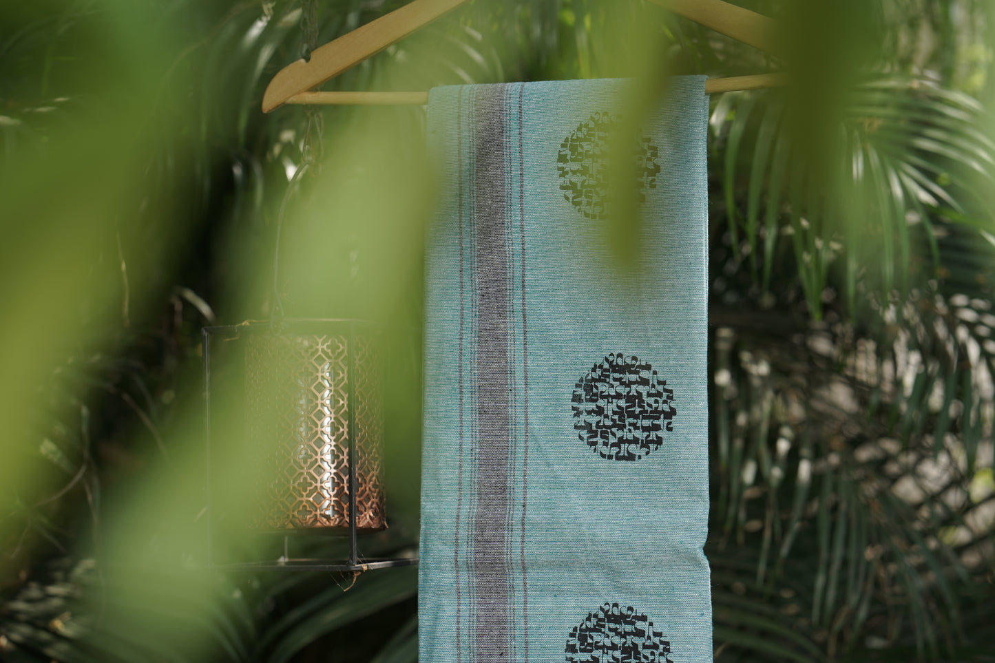Coloured Dhoti With Horizontal Print