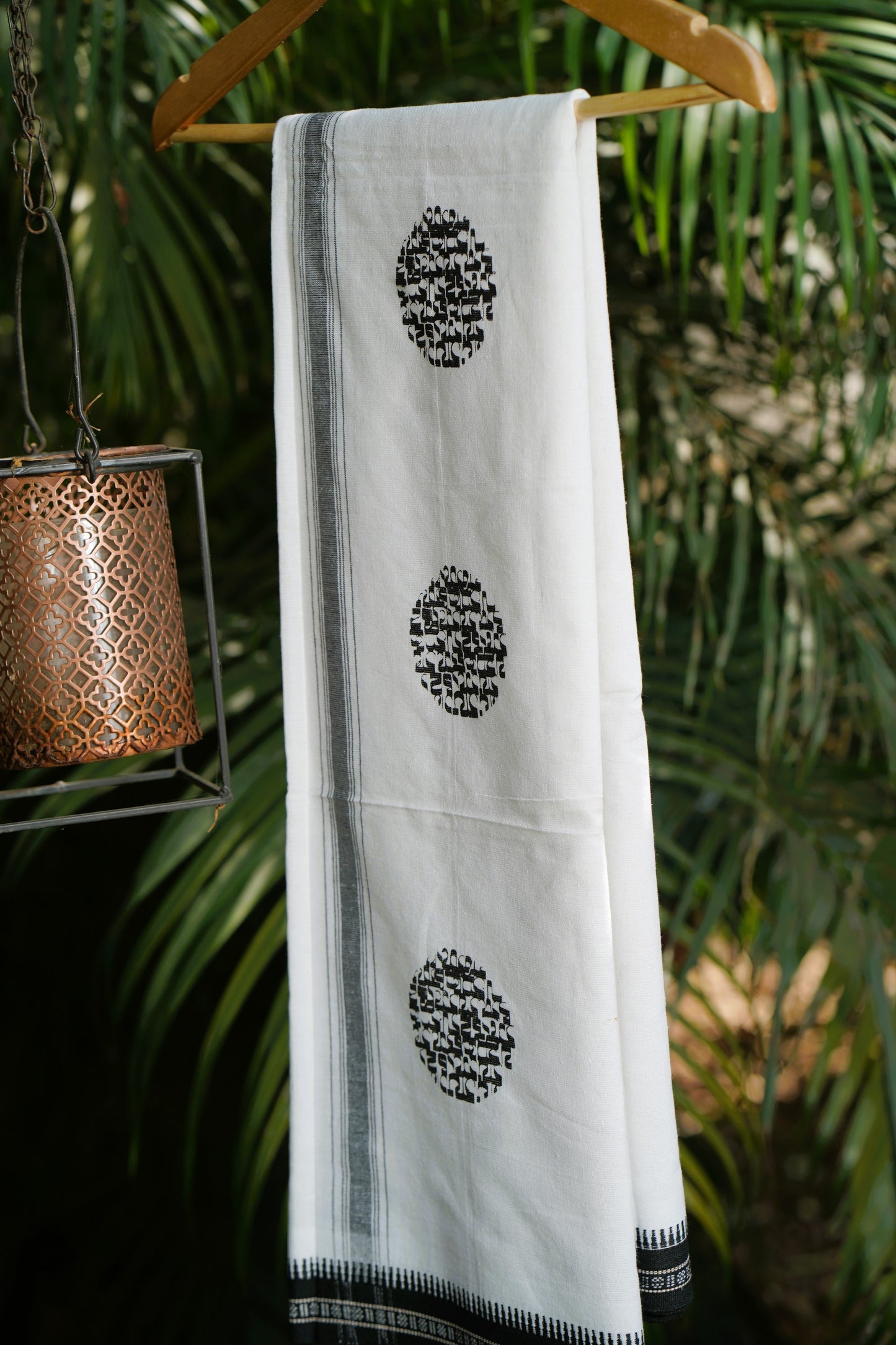 White Dhoti With Print